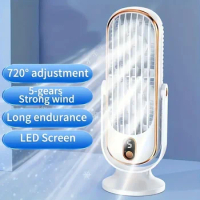 720° Strong Wind Cooling USB LED Display 5 Speed Adjustment Desktop Tower Fan Arrival Home Office Use Electric Fan For Summer