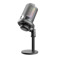 USB Gaming Condenser Microphone Computer Recording Microphone RGB Lighting Capacitor Microphone