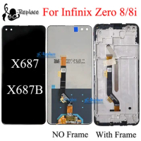 Black LCD 6.85 Inch For Infinix Zero 8 X687 / Zero 8i X687B LCD Display Touch Screen Digitizer Assembly / With Frame