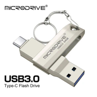 Hot selling type-c Mini 2 IN 1 metal waterproof USB 3.0 flash drive for fast photo transfer Type-c 64GB 128GB 256GB Cle