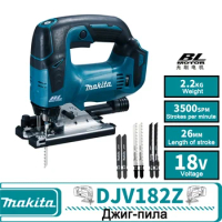 Makita DJV182Z 18V Brushless Jigsaw 340W Electric Jig with Saw Blade Cordless Barrel Handle Jigsaw without Battery DJV182