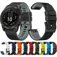 22mm 26mm Quickfit Silicone Smart Watch Strap Bracelet Watchband For Garmin Fenix 7X 7 Pro Solar Fenix 6X 6 Pro Fenix 5 5X Plus