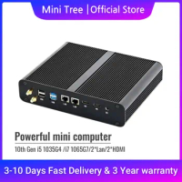 MiniTree Cool Fan Mini Computer Intel i7-1065G7 i5-1035G1 2*DDR4 Ram Portable PC Gamer Windows 10 HTPC Nuc 2HDMI 2LAN AC WIFI