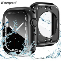 Waterproof Protective Cover Case for Apple Watch Ultra 49mm 45mm 41mm 40mm 44mm Case 360° Glass Protector Film Back Bumper Frame