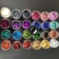 2oz (57g) Shaker Bottle Holographic Chunky Nail Art Sequins Bulk Epoxy Resin Craft Tumbler Glitter Flakes