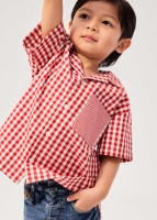 Kids' Gingham Cotton Button Down Shirt