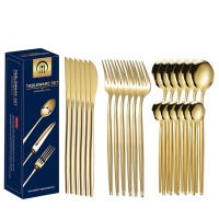 【TABLEWARE】葡萄牙餐具多件組(304不鏽鋼 西式餐具 24件組 刀叉  湯匙)