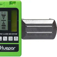 Huepar LR-5RG Laser Detector for Laser Level - Green and Red Beam Receiver for Use with Pulsing Line Lasers Two-Sided Back-lit