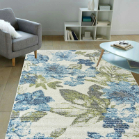 【Ambience】比利時Blossom現代地毯-藍卉(160x230cm)