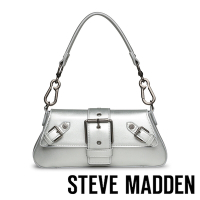 STEVE MADDEN-BGEREL 皮帶釦肩背斜背包-銀色