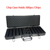 Chip Case Holds 500pcs Chips Casino Texas Poker Chips Case Portable Monopoly Chips Storage Box Bingo Suitcase Tokens Suitcase