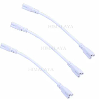 Toika 200pcs/lot 500mm 0.5M 3Pin T5 T8 LED Tube Connector led Lamp 2 ends wire cable Extend Cable White Color customized