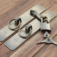 鎖扣插銷中式仿古純銅門栓搭扣柜門拉手大門把手全銅老式木門掛鎖