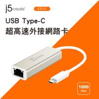 j5create USB Type-C 超高速外接網路卡-JCE131