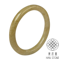 【漢石齋】天然翡翠A貨 寶寶鐲圓條手鐲玉鐲 黃翡種(手圍43mm/版寬6mm)