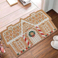 {MIMI}   Front Door Mat Christmas Gingerbread House Doormat Gingerbread House Welcome Mat Gingerbrea