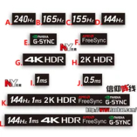 144hz screen sticker 240hz 4K 2K 1ms G-SYNC notebook desktop monitor sticker