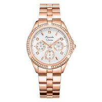 Alexandre Christie AC 2947 BFBRGSL2 Rosegold Dial White Multifunction Stainless Steel Women's Watche