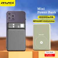 Awei P186K Mini Magnetic Power Bank Wireless Fast Charging 10000mAh MacSafe Powerbank Portable External Battery For iphone 14 12