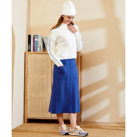 【IENA】修身針織半窄裙 #3252002(藍/黑/卡色)