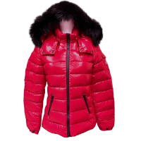 【MONCLER】女款 BADYFUR 連帽羽絨外套-紅色(0號USA-XS、1號USA-S)