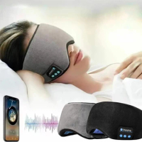 Bluetooth Sleep Headset Soft Elastic Eye Mask All-Inclusive Blackout Sleep Aid Headband with Microphone