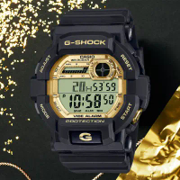 【CASIO】G-SHOCK 黑金配色運動手錶 電子錶 GD-350GB-1