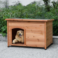 Outdoor Wooden Dog House for Small Medium Large Sized Dogs Extra Waterproof Durable Dog Kennel with Wooden Floor for Garden