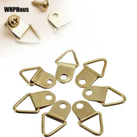 Hot 20pcs Triangle D-Ring Hanging Oil Painting Mirror Frame Hanger Photo Wall Hook Brass Picture Wall Mount Hanger Hook Ring