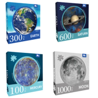 1000Pcs Jigsaw Puzzles Educational Toys For Kids Adult Antistress Gift Scenery Space Stars Moon Earth Round Puzzle Children Toy