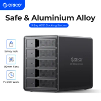 ORICO 95 Series 5 Bay 3.5'' SATA to USB 3.0 HDD Docking Station UASP With 150W Aluminum HDD Case for Altcoins Mining
