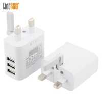 3-Ports UK Plug USB Wall AC Charger Travel Adapter For Samsung Galaxy S4 S5 Note 3 for iPhone Xiaomi Huawei Tablets 500pcs