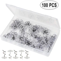 100pcs Clear Fabric Twisted Pins Couch Chair Car Sofa Headliner Repair Loose Drapery Craft DIY Locating Pins Sewing Accessories