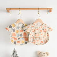 Adorable Waterproof Baby Feeding Bib with Angel Sleeves (3 months-2 years old)