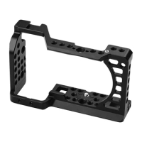 Aluminum Alloy Camera Cage Rig With Cold Shoe Mount 1/4 3/8 Threaded Holes For Sony A6000 A6300 A6500
