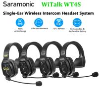 Saramonic WiTalk WT4S Full Duplex Communication Wireless Headset System Marine Boat Duplex Intercom Headsets Coaches Microphone