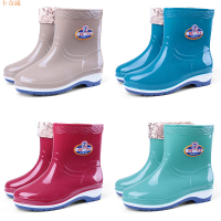 四季雨鞋女短筒成人加絨雨靴時尚防水鞋女士防滑中筒膠鞋套鞋保暖