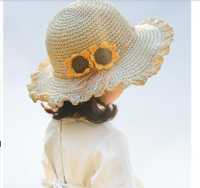 兒童防曬帽洋氣女寶寶太陽帽女童草帽寶寶帽子防紫外線遮陽帽【摩可美家】