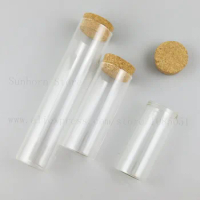 300 x Big 4oz 80ml 120ml 160ml Empty Clear Refillable Glass Bottle Test Tube Jar Vial with Wooden Cork Stopper Storage Container