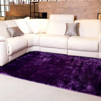 【Fuwaly】歐密紫地毯-70x140cm(簡約 素色 柔軟 床邊地毯)