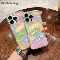 AURORA RAINBOW CASE (HAPPY SMILE) Compatible For iphone / softcase populer terbaru kualitas premium