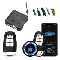 Smart Passive Keyless Push Start System Push Button Remote Start Car Anti-Theft System Alarm Wireless Control