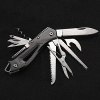 Multifunctional Outdoor Survival Folding Knife Swiss Army Knife Portable EDC Stainless Steel Knife Outdoor Camping Emergency