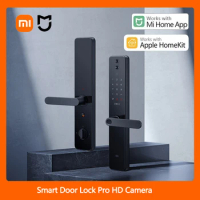 XIAOMI Biometric Fingerprint Door Lock Black Smart Lock Pro HD Camera NFCPassword Intercom Electronic Doorbell DoorLock New 2022