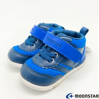 ★日本月星Moonstar機能童鞋HI系列寬楦頂級學步鞋款958深藍(寶寶段/中小童段)