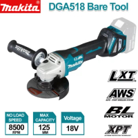 Makita Angle Grinder DGA518 18V LXT Brushless 125mm (5") 3,000-8,500rpm Variable Speed Paddle Switch Grinding Cutting Tool