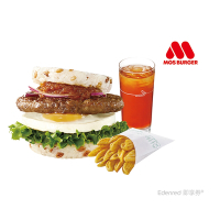 【摩斯漢堡】C518超級大麥元氣牛肉珍珠堡+V型薯+冰紅茶(L) 好禮即享券