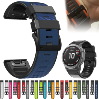 26 22mm Fenix 7 7X Watch Strap For Garmin Fenix 5 6 5X 6XPro Plus 3HR MK2i Sapphire Soft Silicone Smartwatch Wrist Band Bracelet