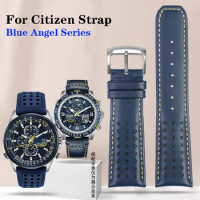 Genuine Leather Watchbands for Citizen Watch Strap 22mm 23mm Blue Angel JY8078-52L Y8078-01L Second Generation Blue Angel Straps