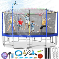 Upgraded 16FT Trampoline for Kids and Adults, Large Outdoor Trampoline with Enclosure, Backyard Trampoline